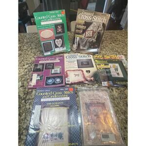 Lot of 7 Vintage Cross Stitch Magazines With Multiple Patterns Candlewicking